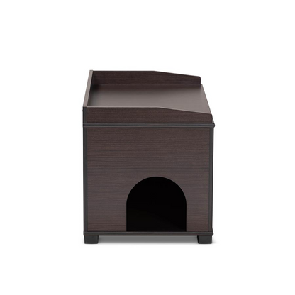 Baxton Studio Mariam Modern and Contemporary Dark Brown Finished Wood Cat Litter Box Cover House