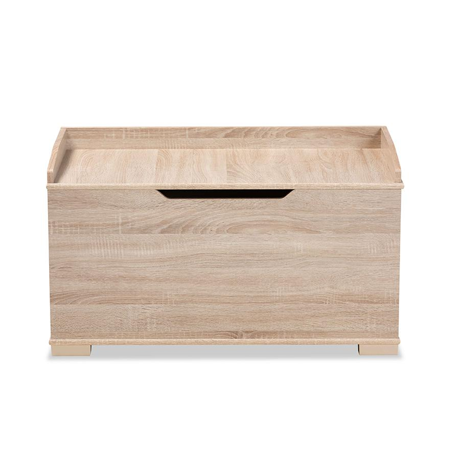 Baxton Studio Mariam Modern and Contemporary Oak Finished Wood Cat Litter Box Cover House