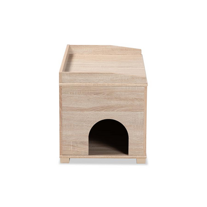 Baxton Studio Mariam Modern and Contemporary Oak Finished Wood Cat Litter Box Cover House