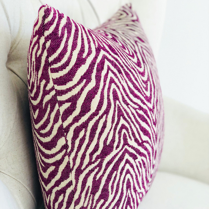 Oasis Waves Purple and Beige Luxury Throw Pillow