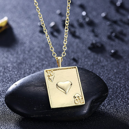 Cards Of Hearts Necklace in 18K Gold Plated