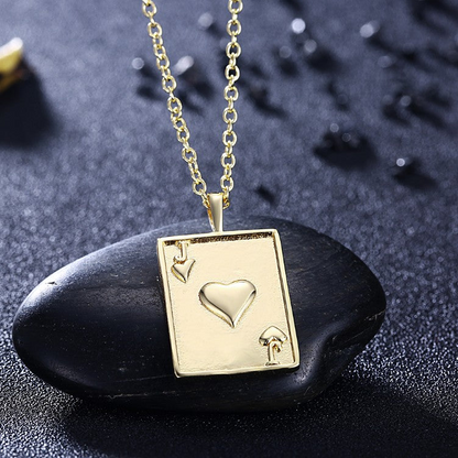 Cards Of Hearts Necklace in 18K Gold Plated