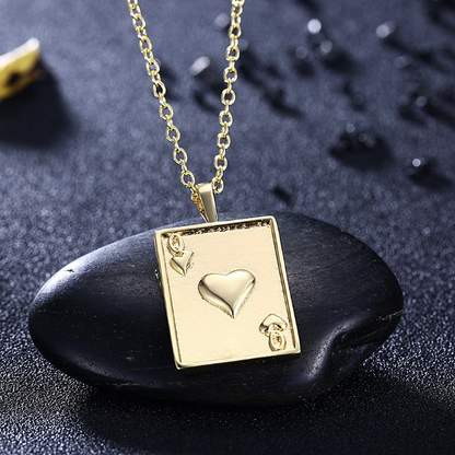 Cards Of Hearts Necklace in 18K Gold Plated