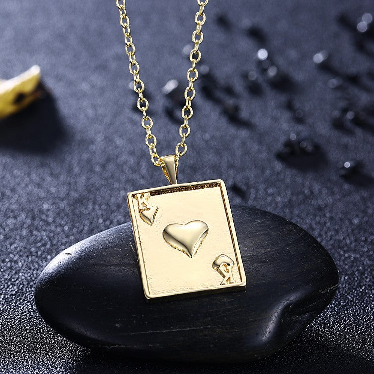 Cards Of Hearts Necklace in 18K Gold Plated