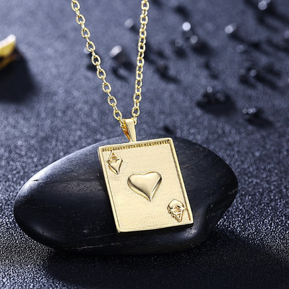 Cards Of Hearts Necklace in 18K Gold Plated