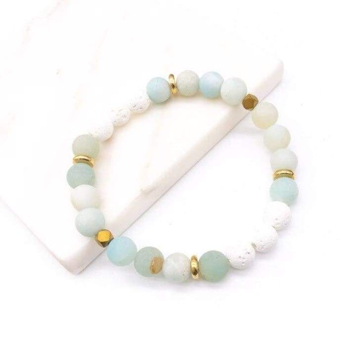 Amazonite Stone White Lava Stone Bracelet