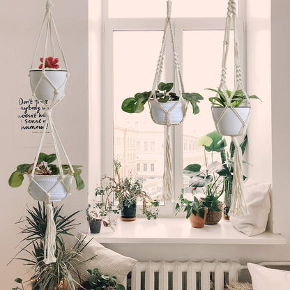 Macrame Hanging Baskets- 4 Pack