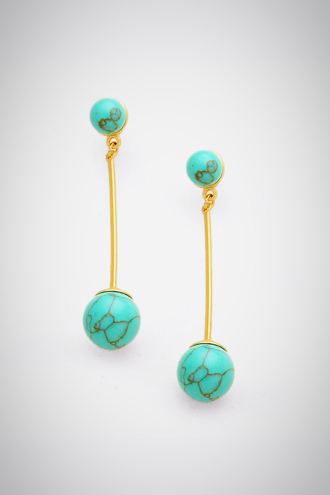 Gold & Teal Earrings