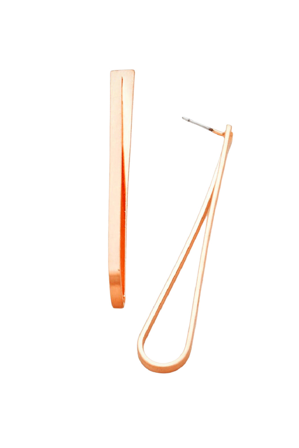 Rose Gold Long Loop Earrings