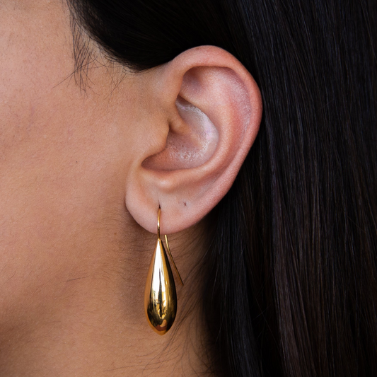 Italian Gold Tear Earrings