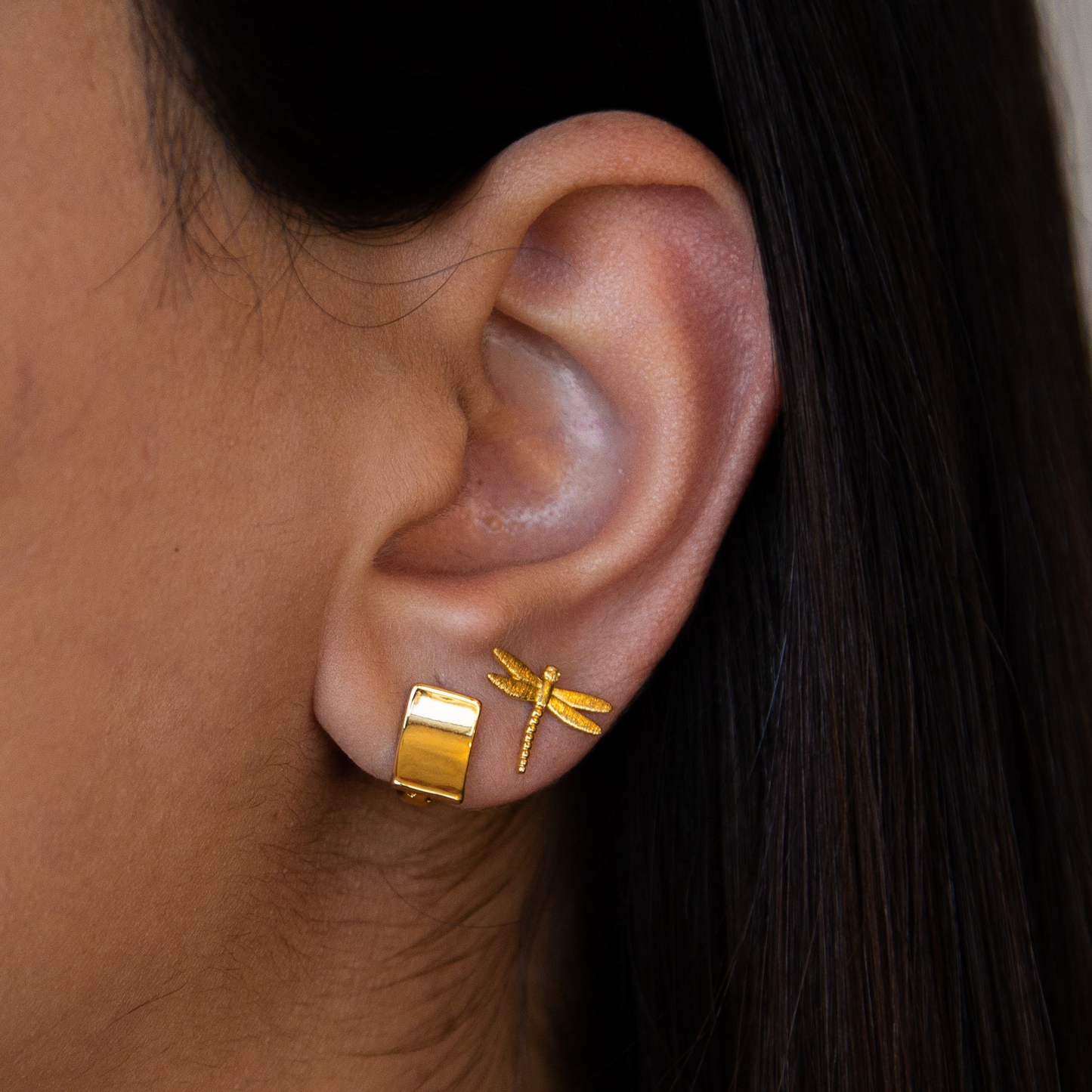 Gold Lock Earrings