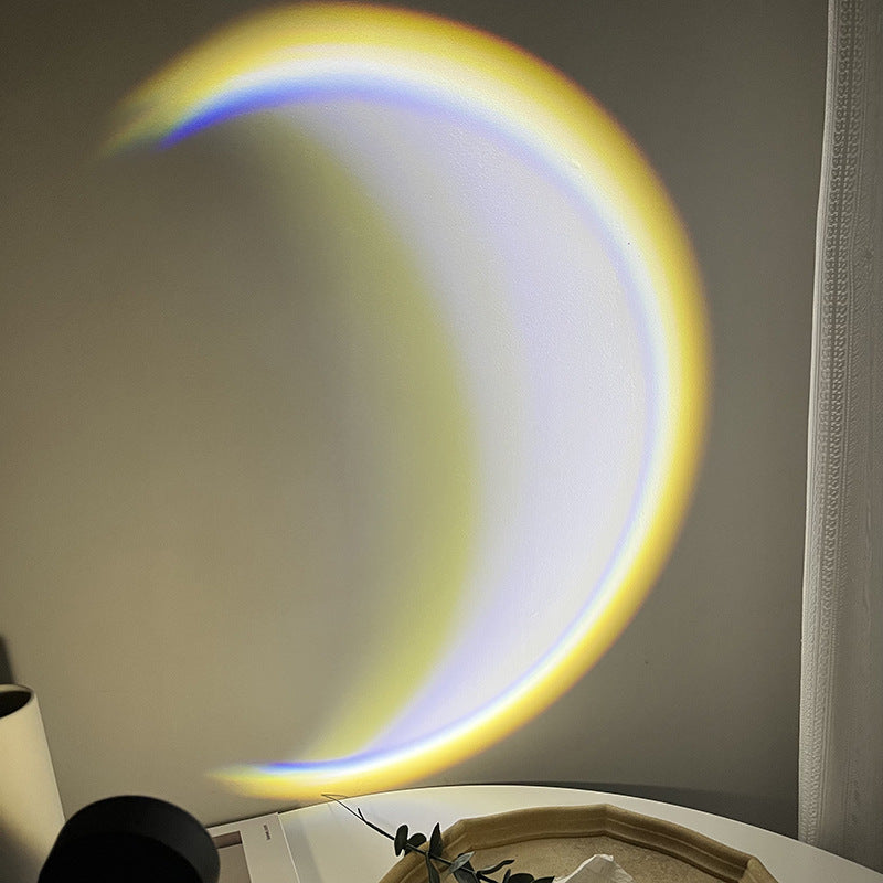 INS USB Moon Lamp LED Rainbow Neon Night Sunset Light Projector Photography Wall Atmosphere Lighting For Bedroom Home Decor