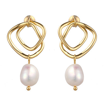 Fashion Irregular Natural Freshwater Pearl Earrings