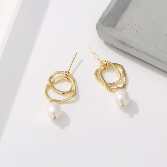 Fashion Irregular Natural Freshwater Pearl Earrings