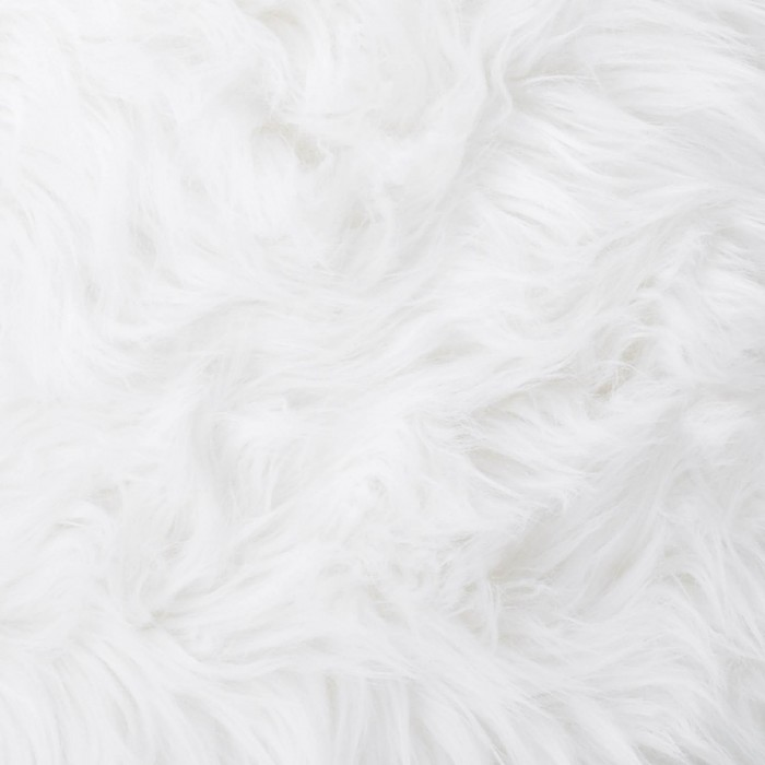 Furry White Ottoman Pouf or Seat