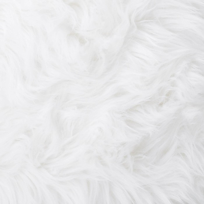 Furry White Ottoman Pouf or Seat