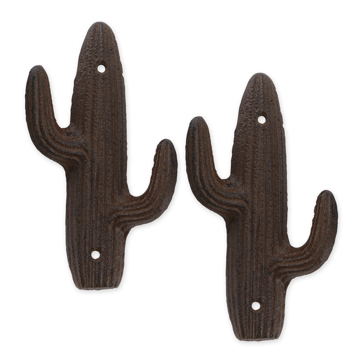 Cast Iron Cactus Wall Hooks - Set of 2